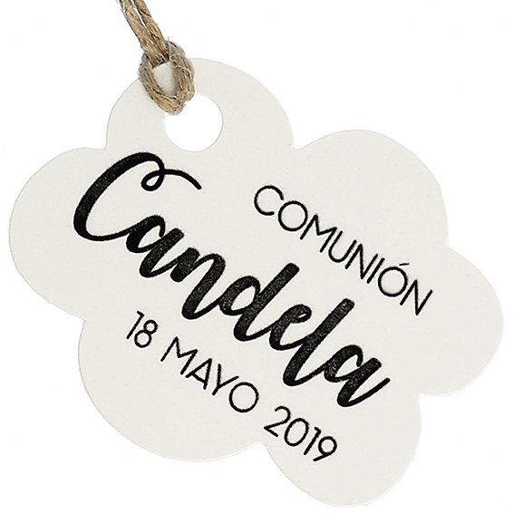 Etiquetas carton comunion nubes