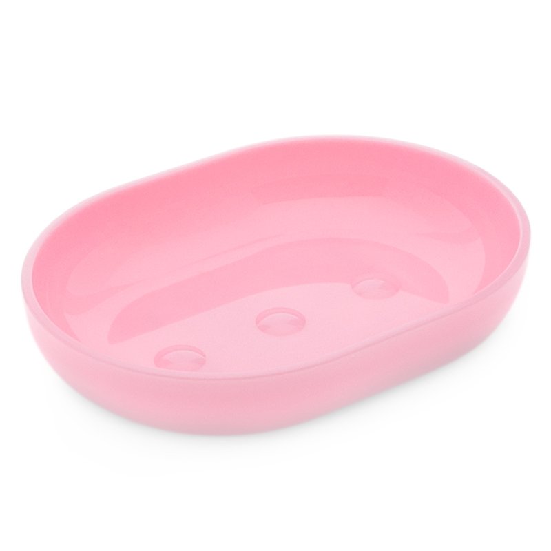 Jabonera rosa de plastico