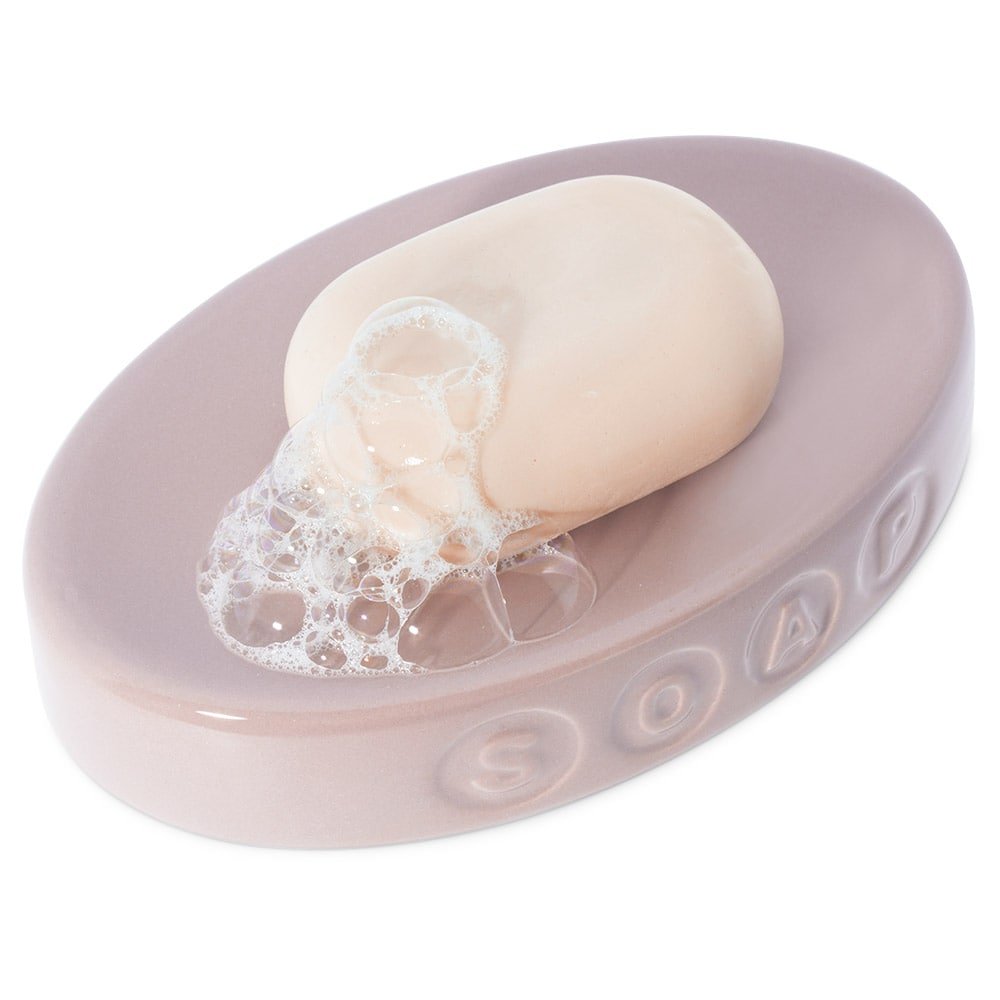 Jabonera soap de ceramica rosa