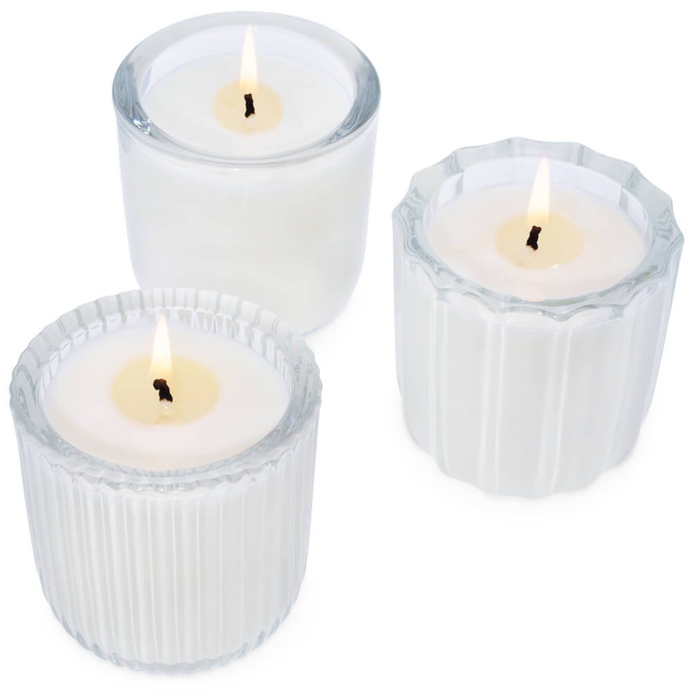 Pack de 3 vasos pequeños basic para velas