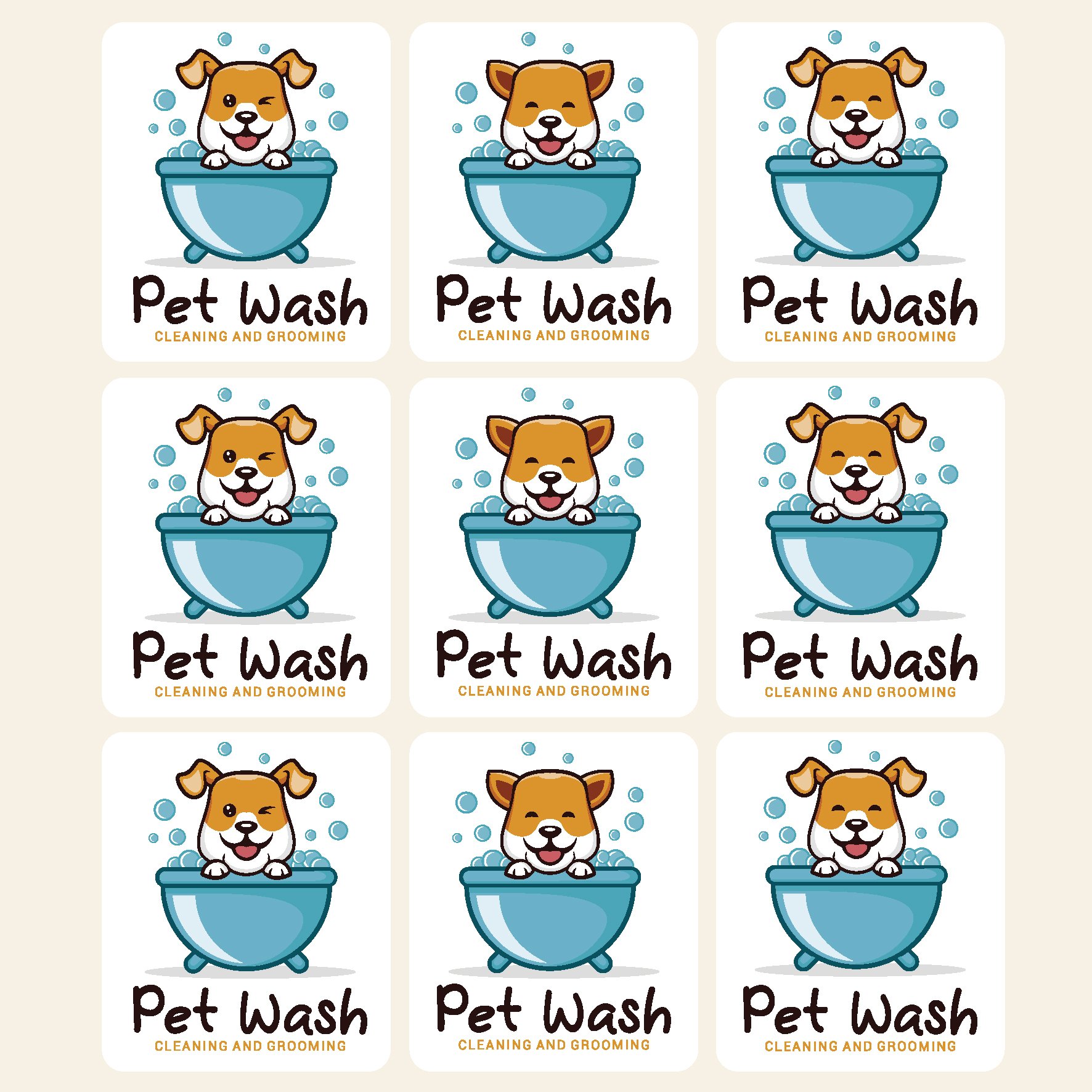 Pegatinas pet wash