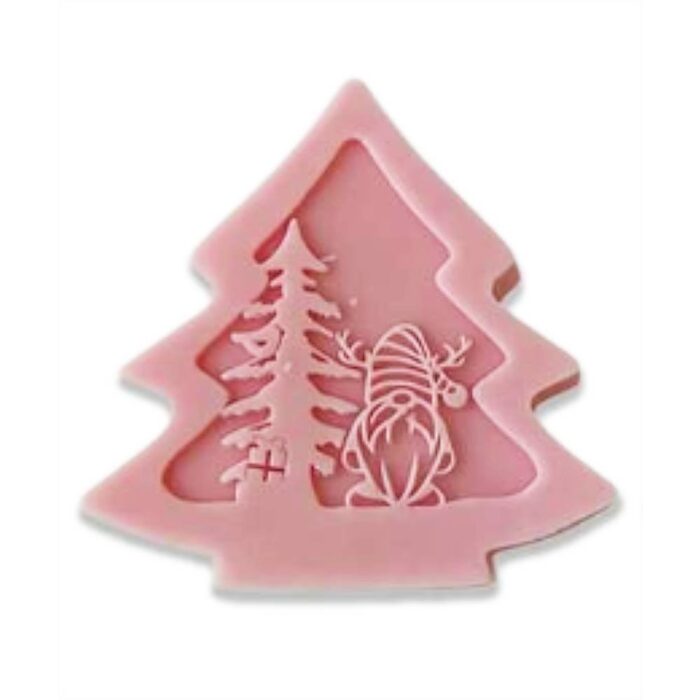 Molde arbol 2D con santa en relieve