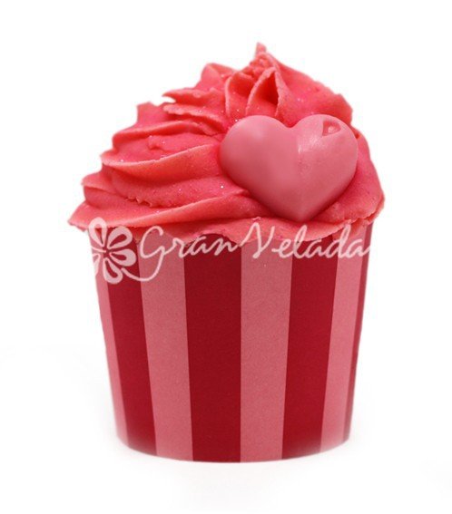 Cspsulas de cupcake a rayas rojas y granates