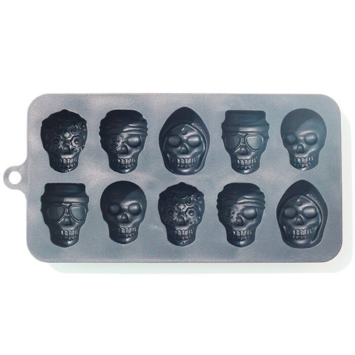 Molde 10 calaveras rockeras Halloween