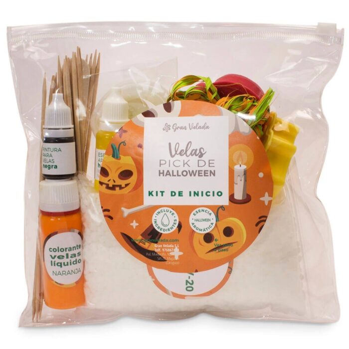 Kit como hacer velas pick de Halloween. Materiales e instrucciones