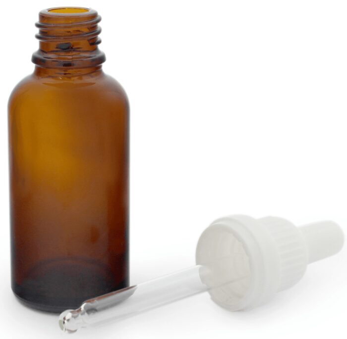 Frasco 30 ml cristal ambar cuentagotas blanco por mayor - Imagen 4