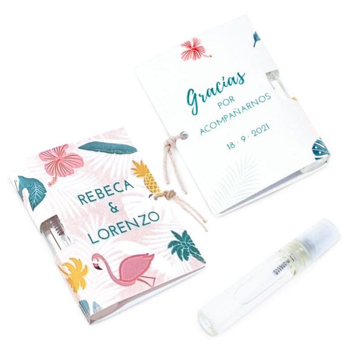 Carton personalizado tropical para mini perfumes - Imagen 5