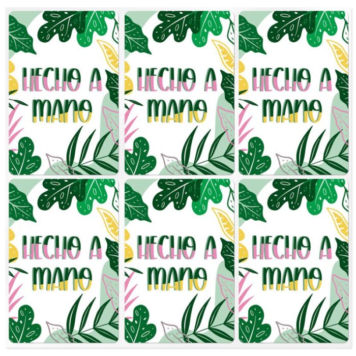 Pegatinas rectangulares hecho a mano tropical - Imagen 3