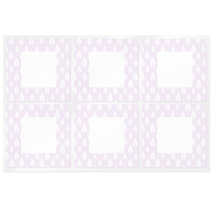 Pegatinas cuadradas lilas con hojas - Imagen 2