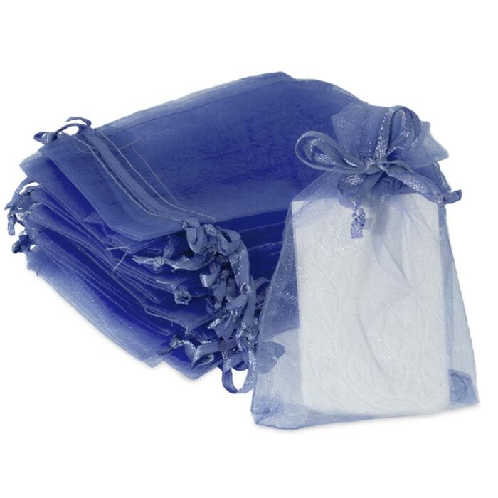 Bolsitas de organza azules 9x12 cm - Imagen 5