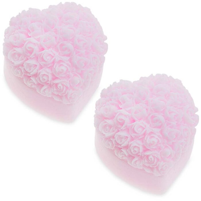 Molde 2 corazones con rosas - Imagen 2