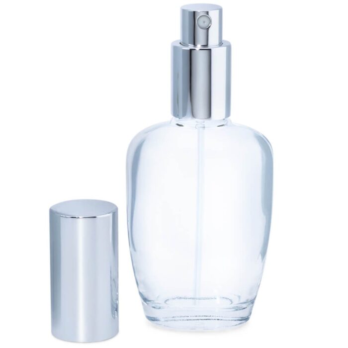 Frasco perfume 50 ml ovalado pulverizador plateado - Imagen 2