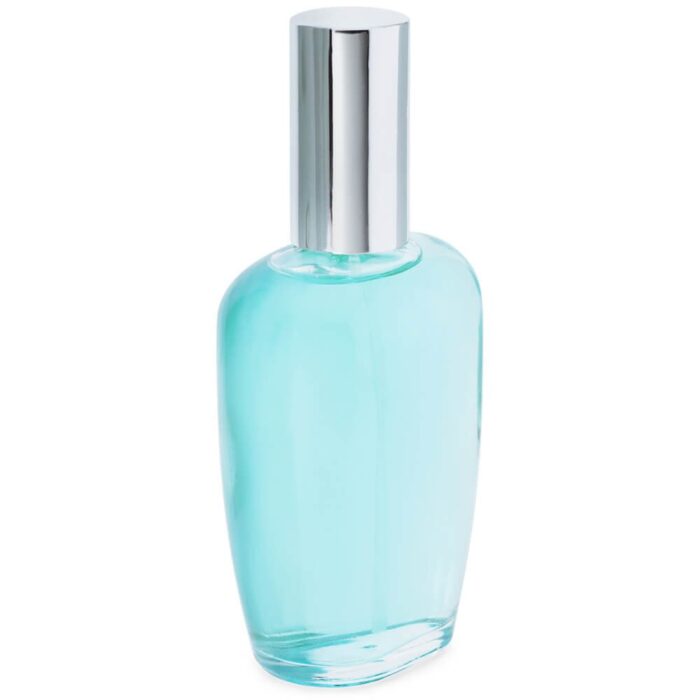 Frasco perfume 100 ml ovalado  pulverizador plateado por mayor