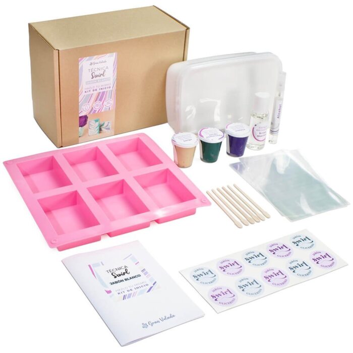 Kit como hacer tecnica swirl con jabon blanco. Materiales e instrucciones - Imagen 5