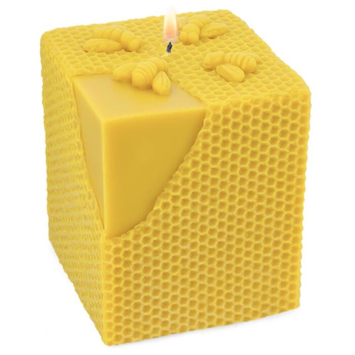 Molde vela panal con abejas 10x10x12 cm