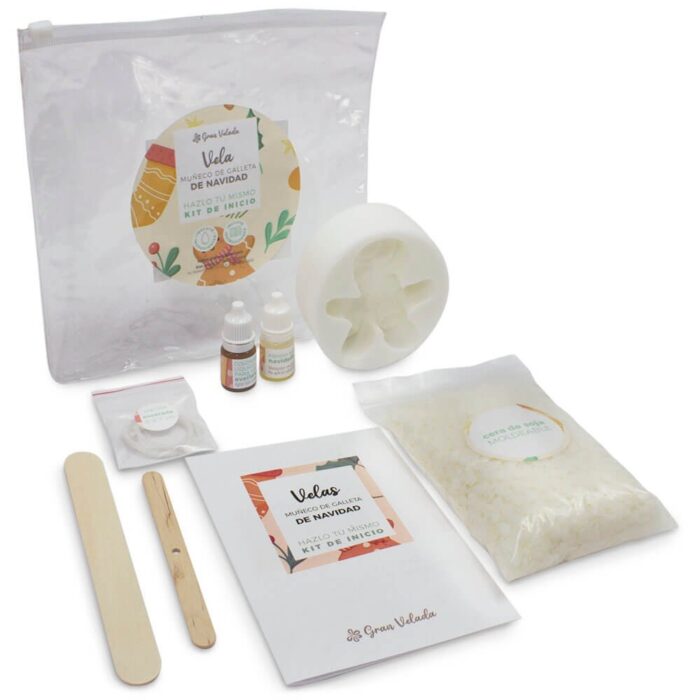 Kit como hacer 2 velas de muñeco de galleta de Navidad. Materiales e instrucciones - Imagen 4