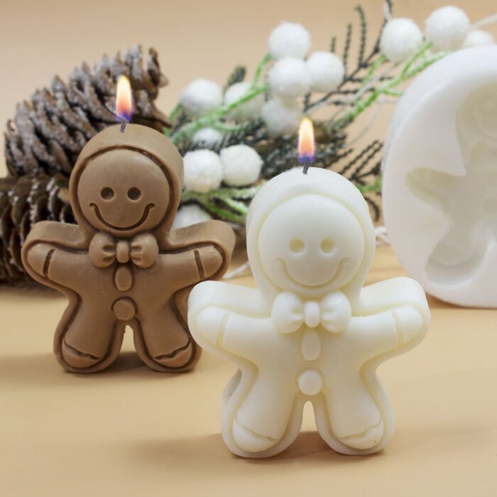 Kit como hacer 2 velas de muñeco de galleta de Navidad. Materiales e instrucciones - Imagen 2