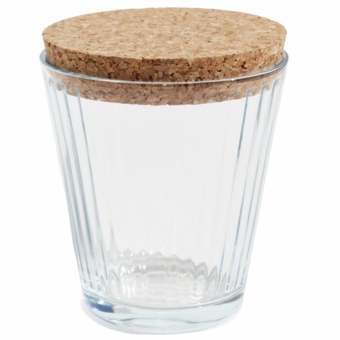 Vaso 230 ml rayas con tapa de corcho para velas - Imagen 3