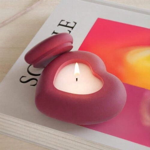 Molde recipiente de velas corazon