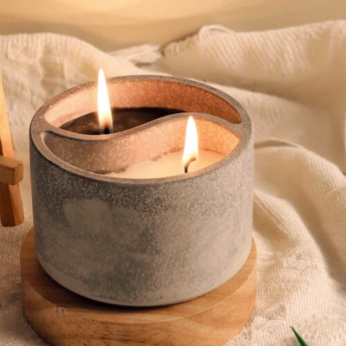 Molde de silicona yin yang recipiente para velas