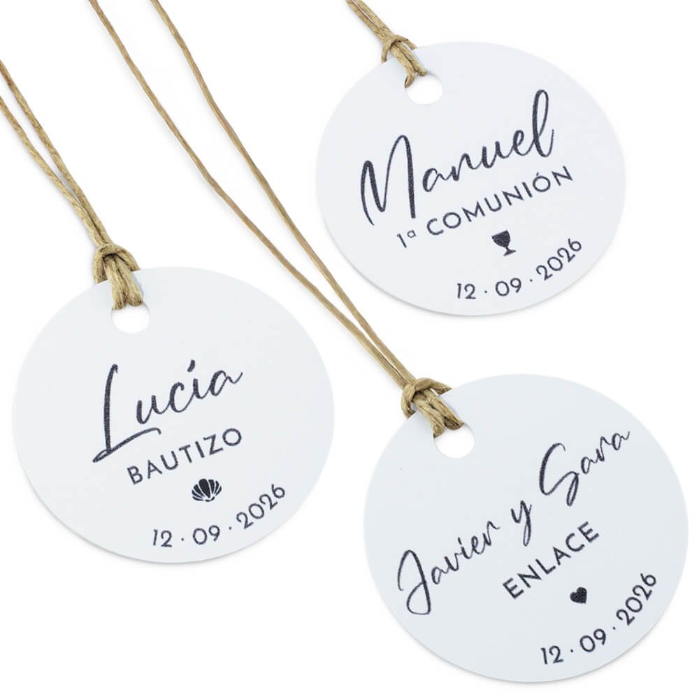 Etiquetas de cartón personalizadas para eventos