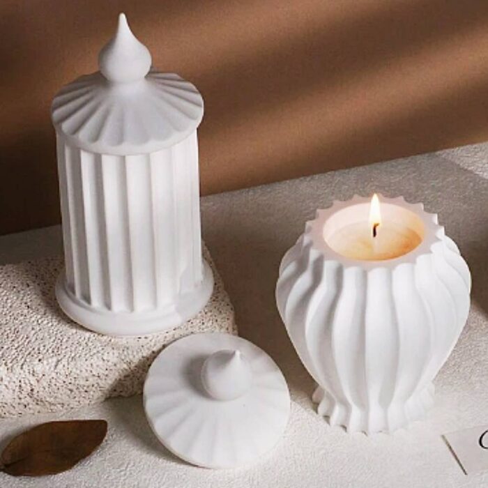 Molde recipiente para velas con tapa