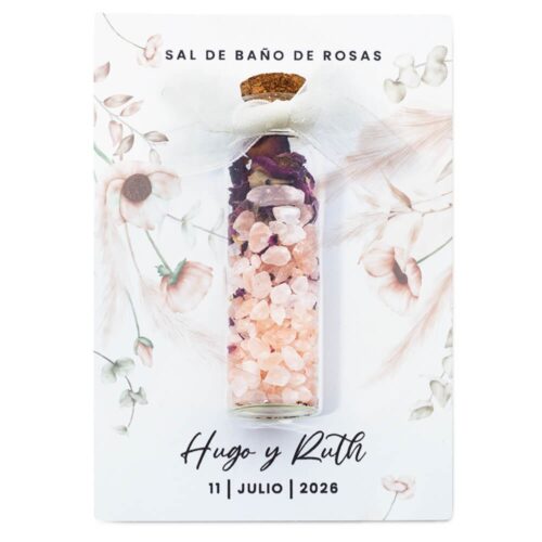 Ejemplo detalle con cartón para regalo personalizable floral